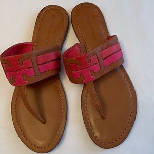 Tory Burch , size 8.5, brown and dark pink